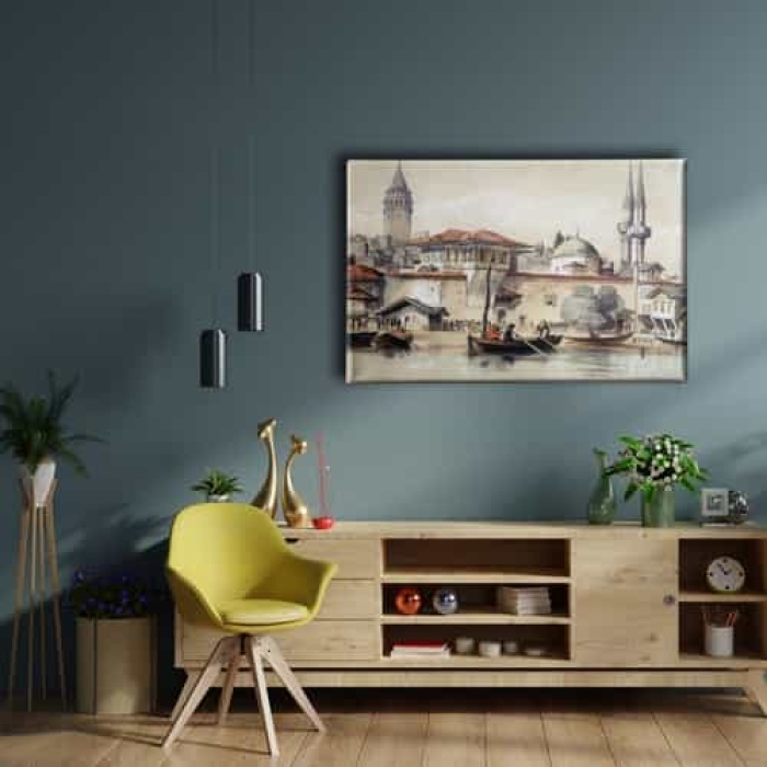 Eski Istanbul Yagli Boya Kanvas Tablo