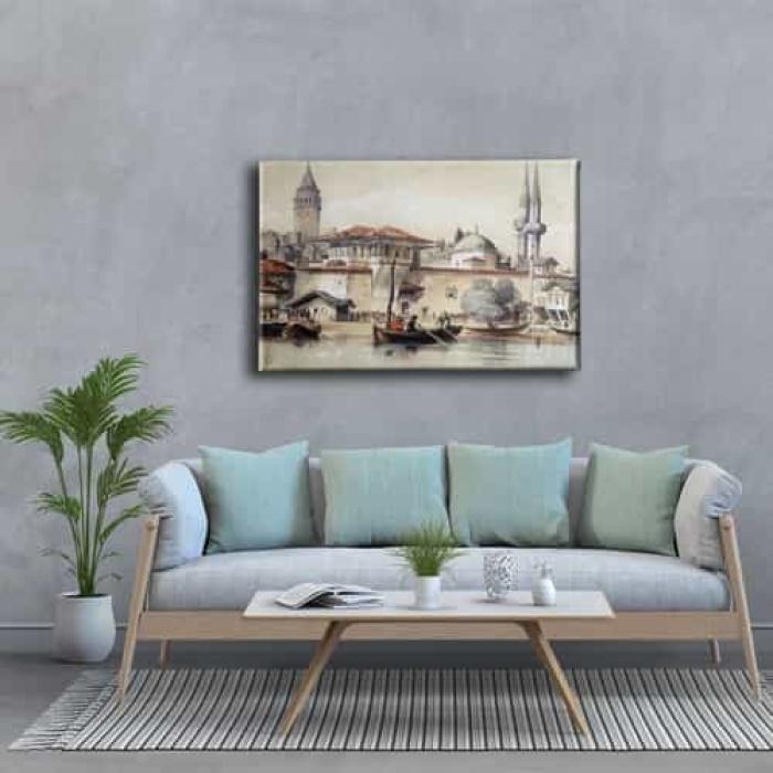 Eski Istanbul Yagli Boya Kanvas Tablo