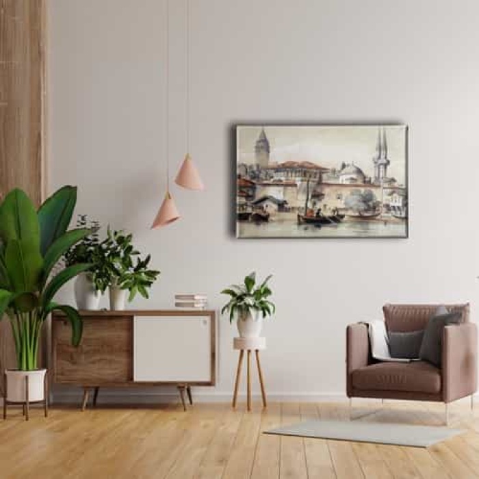 Eski Istanbul Yagli Boya Kanvas Tablo