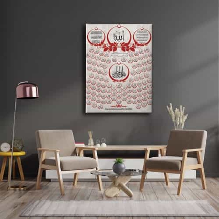 Esma-ul Husna Ayetli Tablo