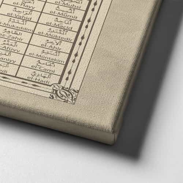 Esma-ul Husna Elifli Tablo