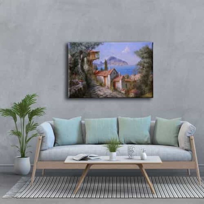 Ev Yagli Boya Kanvas Tablo