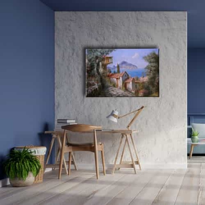 Ev Yagli Boya Kanvas Tablo