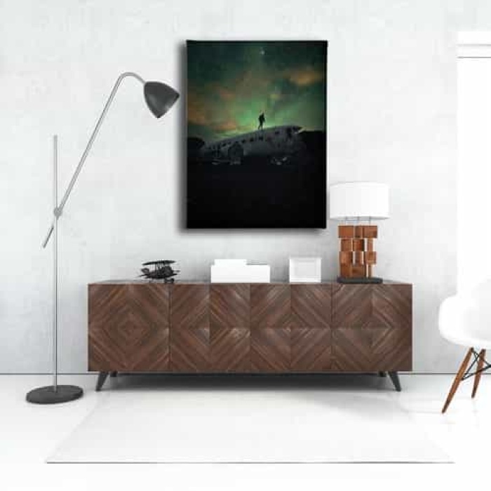 Gece Ucak Canvas Tablo