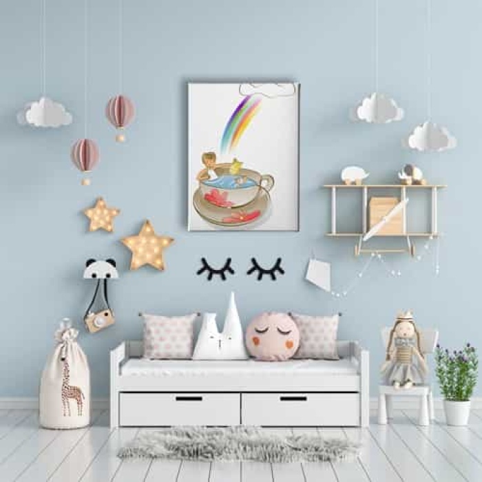 Gokkusagi Cocuklu Kanvas Tablo