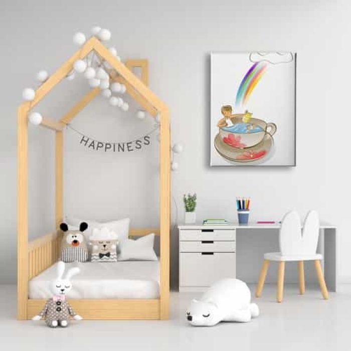 Gokkusagi Cocuklu Kanvas Tablo