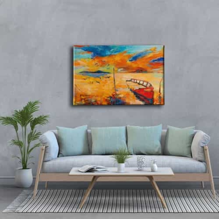 Gun Batimi Yagli Boya Kanvas Tablo