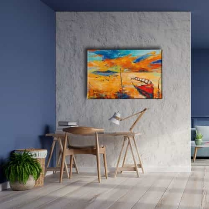 Gun Batimi Yagli Boya Kanvas Tablo