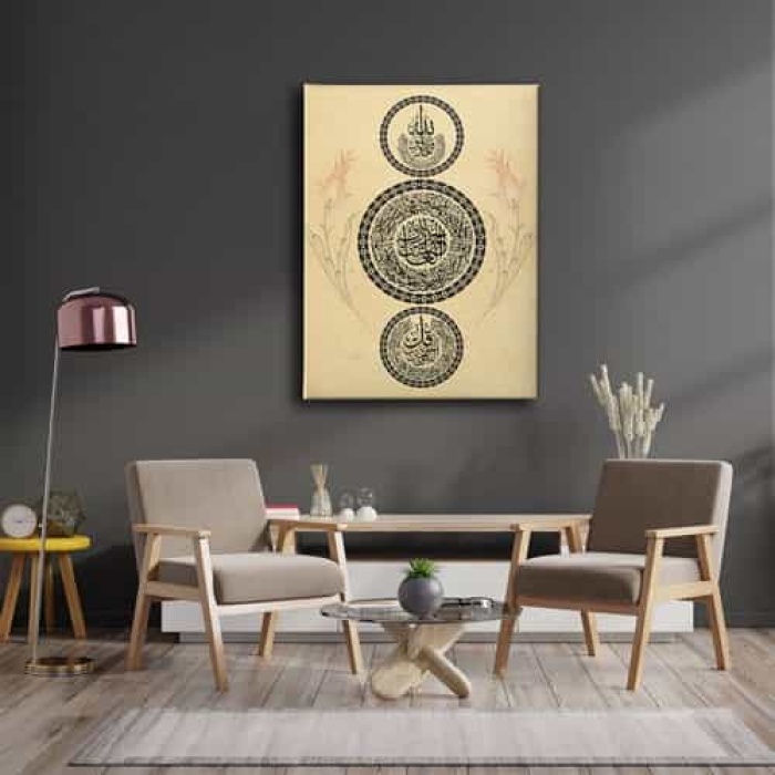 Ihlas-fatiha-felak Dini Kanvas Tablo