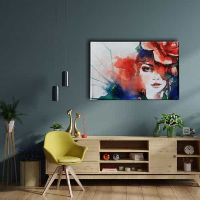 Kadin Portresi Sulu Boya Tablo