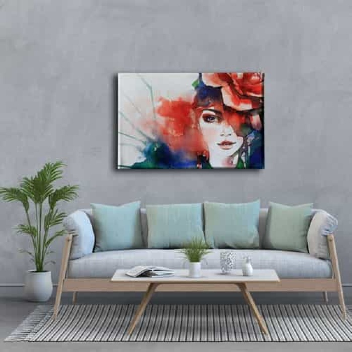 Kadin Portresi Sulu Boya Tablo