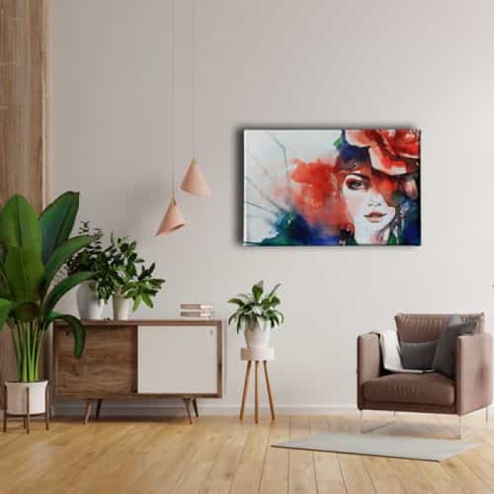 Kadin Portresi Sulu Boya Tablo