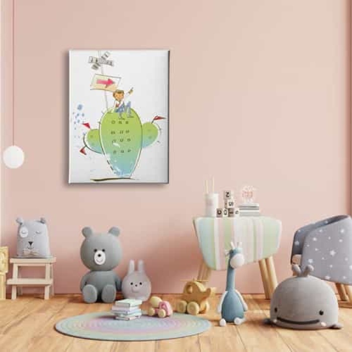 Kaktus Cocuk Kanvas Tablo