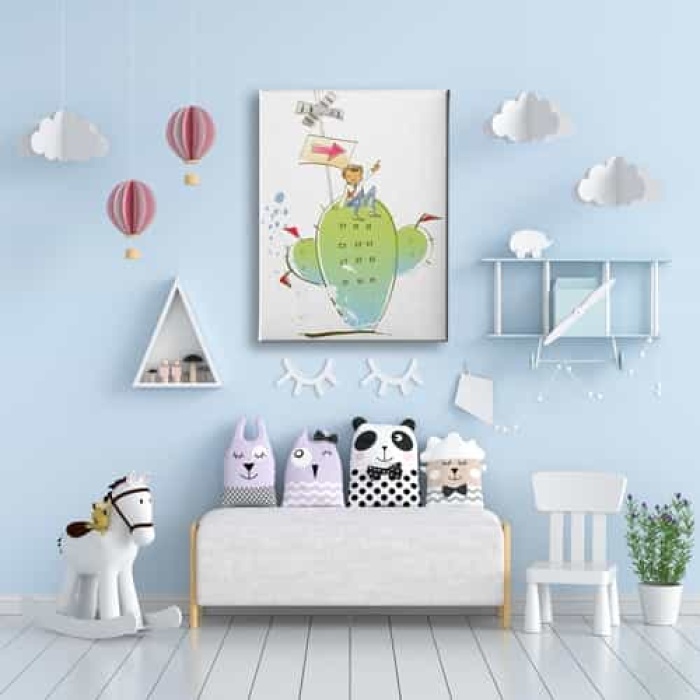 Kaktus Cocuk Kanvas Tablo