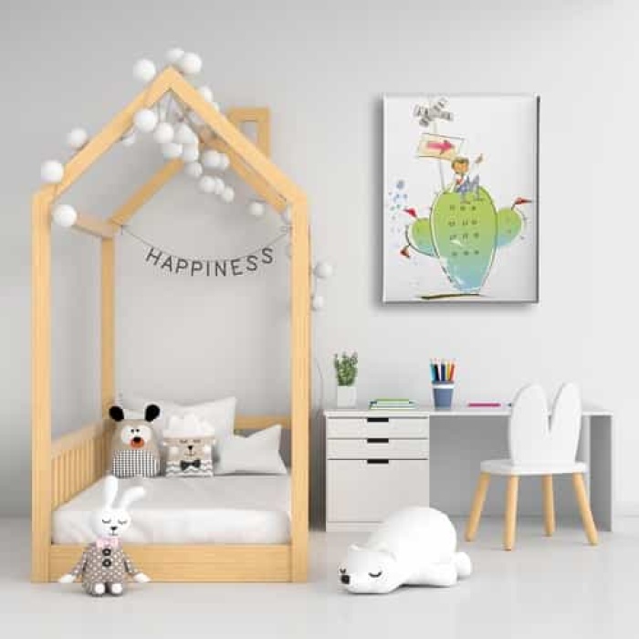 Kaktus Cocuk Kanvas Tablo