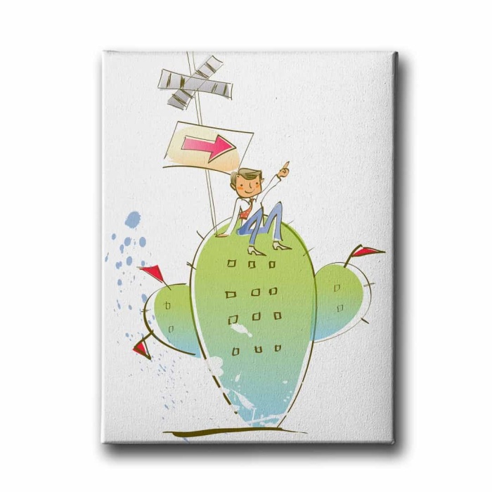 Kaktus Cocuk Kanvas Tablo