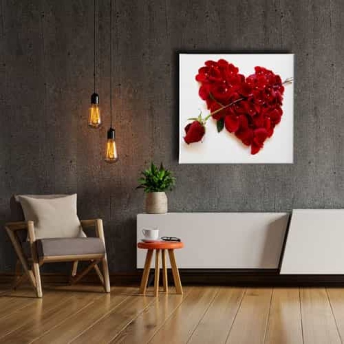 Kalpli Gul Kanvas Tablo