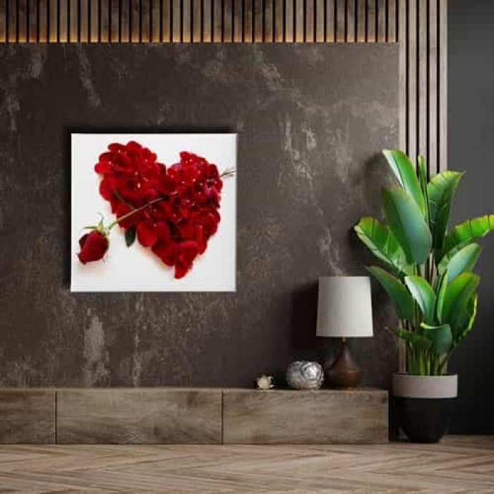 Kalpli Gul Kanvas Tablo