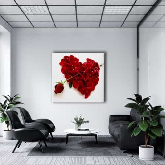 Kalpli Gul Kanvas Tablo