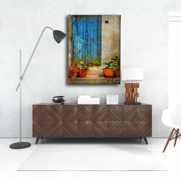 Kapi - Cicekler  Kanvas Tablo