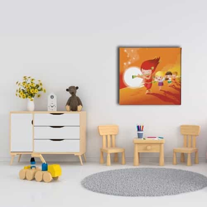 Kaval Calan Cocuk Kanvas Tablo