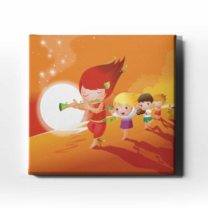 Kaval Calan Cocuk Kanvas Tablo