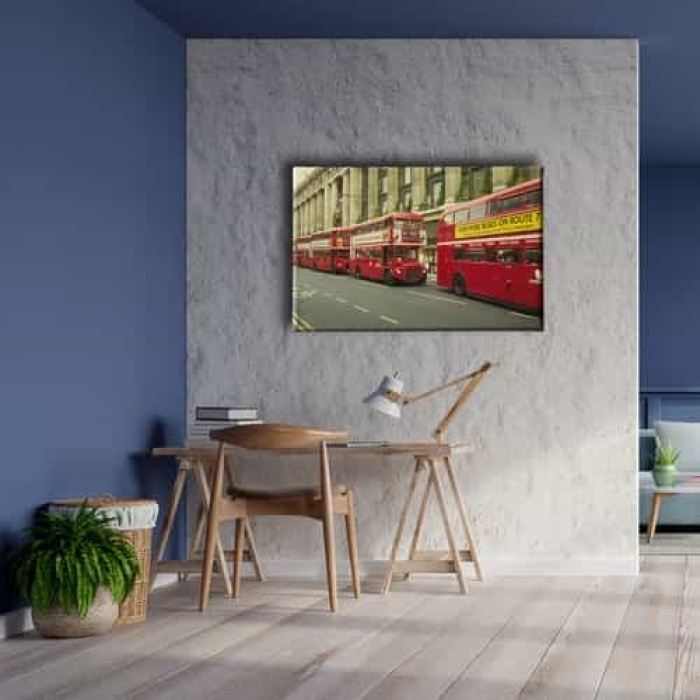 Iki Katli Minibus Canvas Tablo