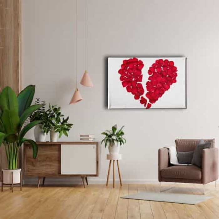 Kirik Kalp Kanvas Tablo