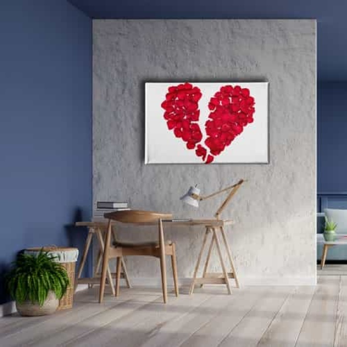 Kirik Kalp Kanvas Tablo