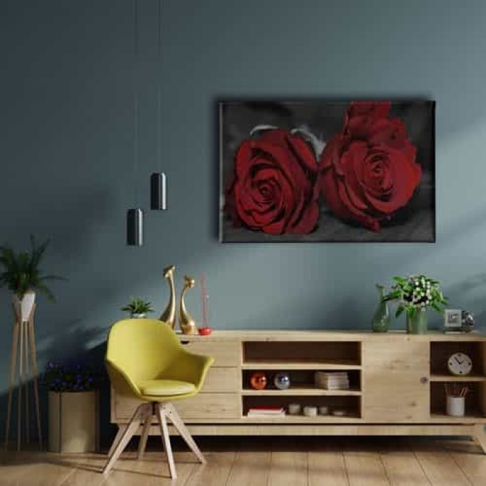 Kirmizi Gul Kanvas Tablo
