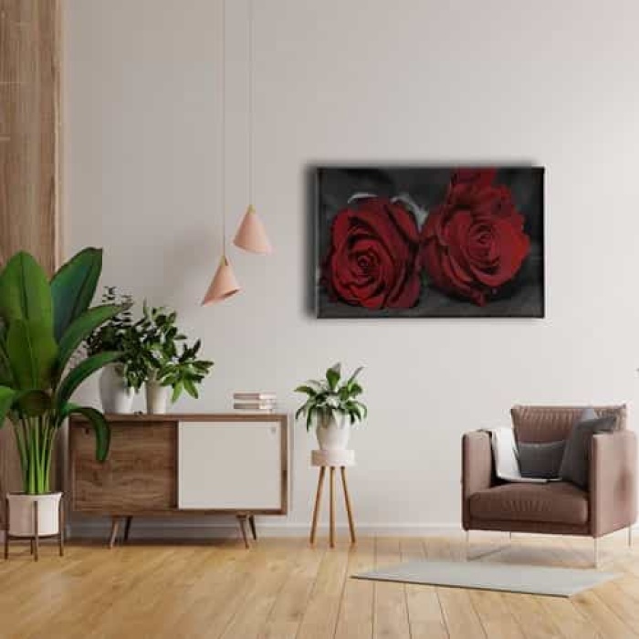 Kirmizi Gul Kanvas Tablo