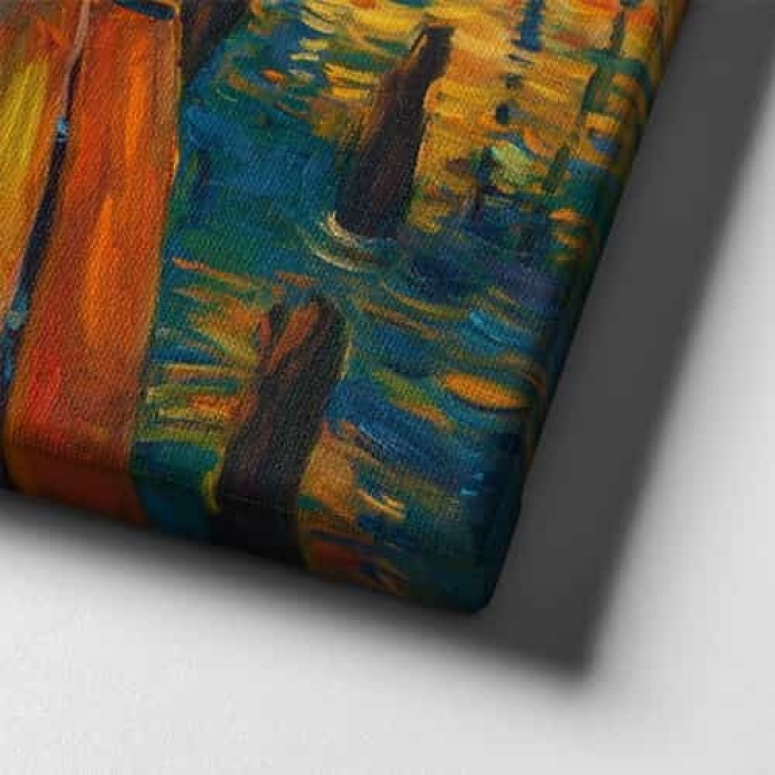 Kiyi Gun Batimi Yagli Boya Kanvas Tablo