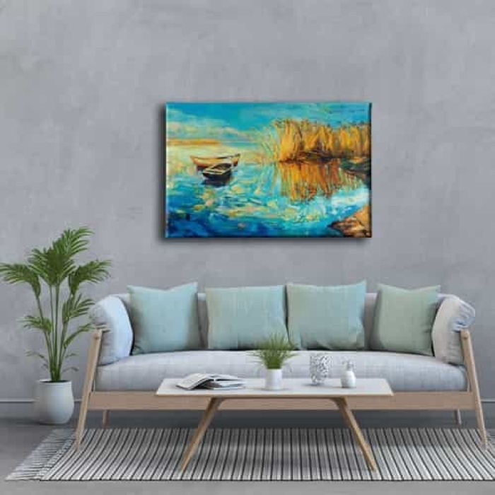 Kiyi Gun Batimi Yagli Boya Kanvas Tablo
