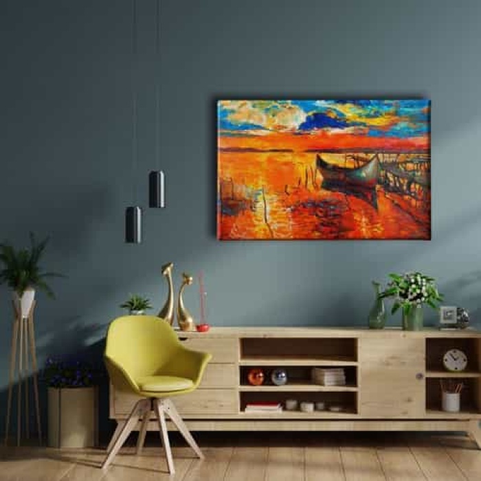 Kiyi Yagli Boya Kanvas Tablo