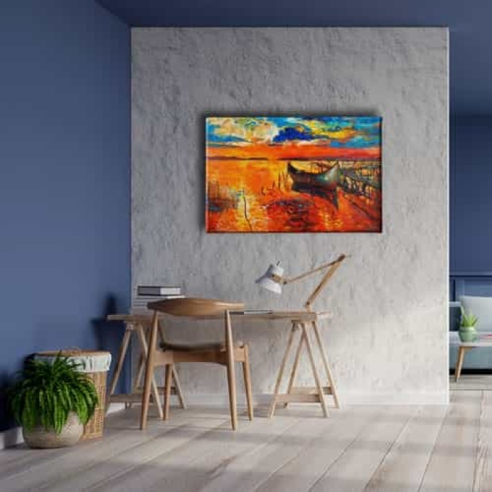 Kiyi Yagli Boya Kanvas Tablo