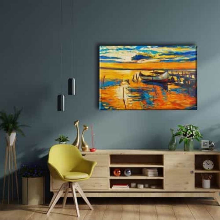 Kiyi Yagli Boya Kanvas Tablo