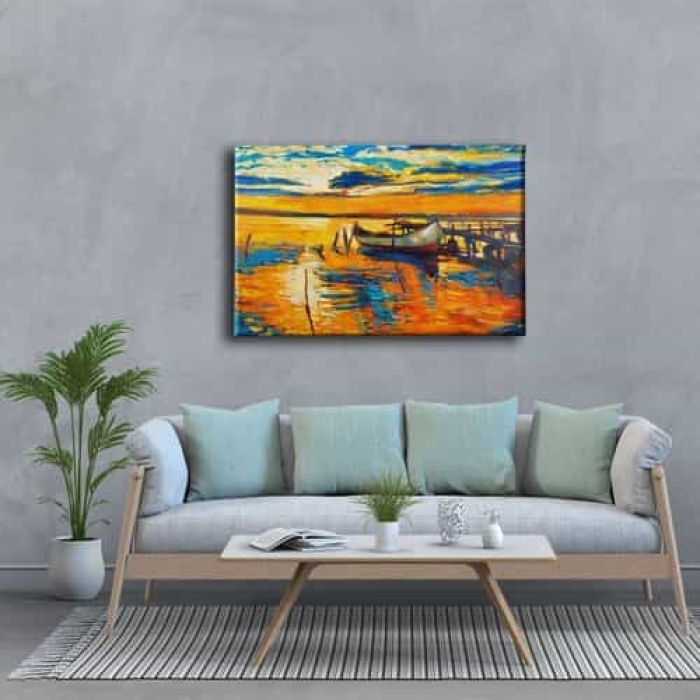 Kiyi Yagli Boya Kanvas Tablo