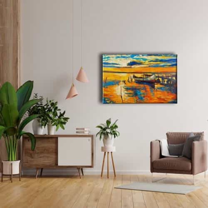 Kiyi Yagli Boya Kanvas Tablo