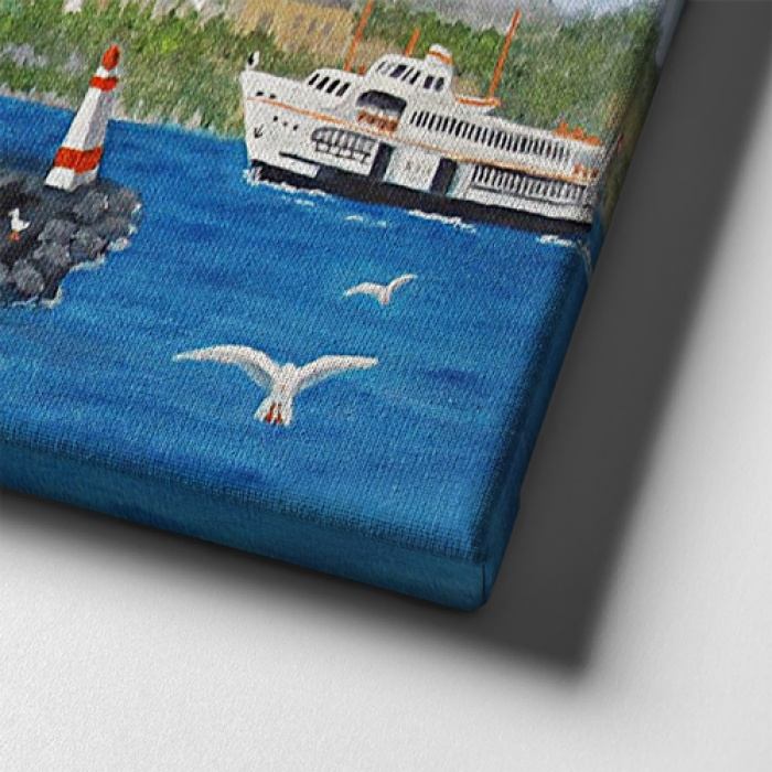 Kiz Kulesi Panoramik Kanvas Tablo