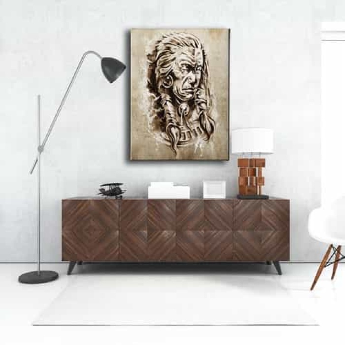 Kizilderili Portre Cizim  Canvas Tablo