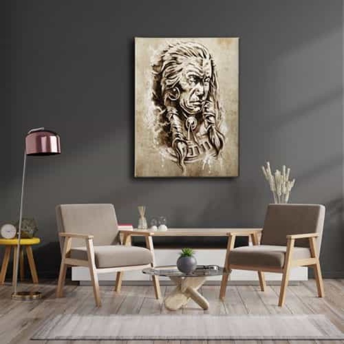 Kizilderili Portre Cizim  Canvas Tablo