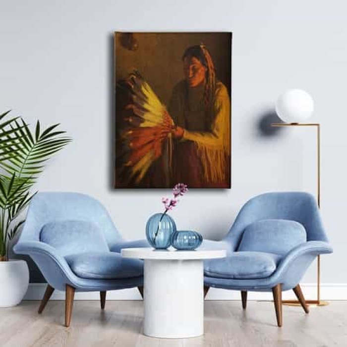 Kizilderili Portresi  Canvas Tablo