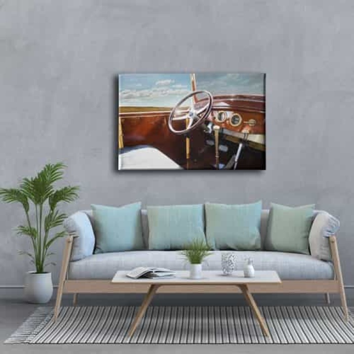 Klasik Arac Ici Canvas Tablo