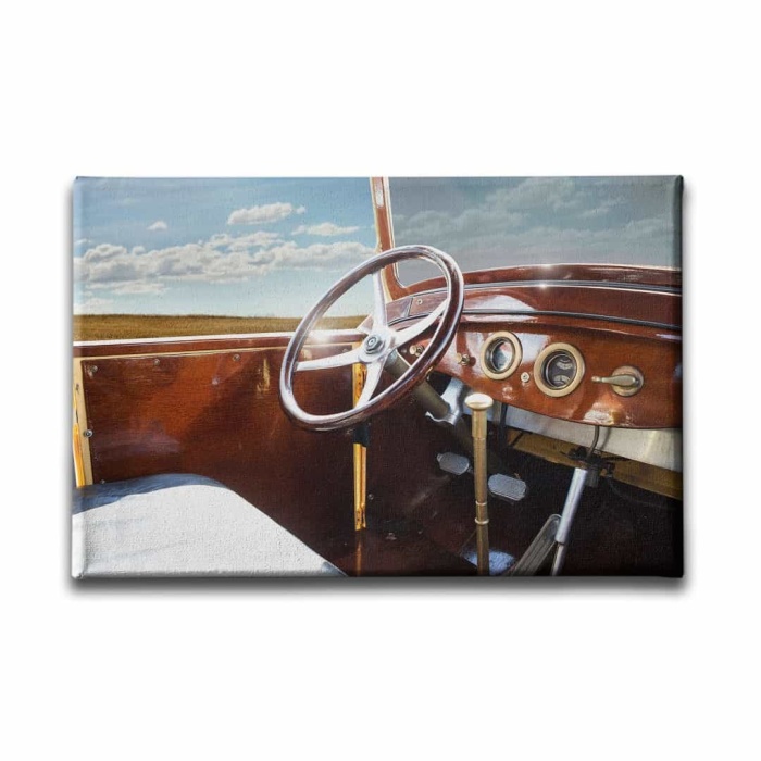 Klasik Arac Ici Canvas Tablo