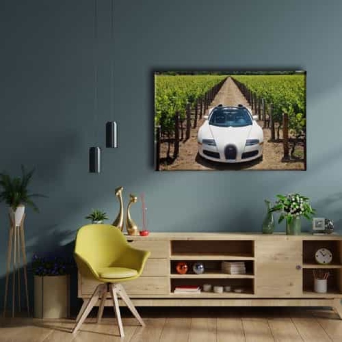 Klasik Mavi Araba Canvas Tablo