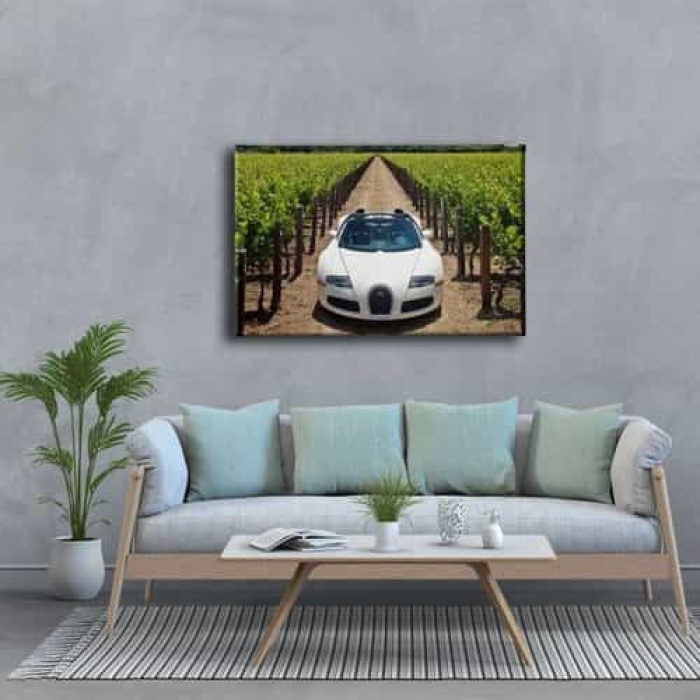 Klasik Mavi Araba Canvas Tablo