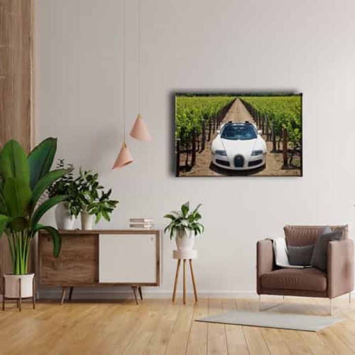 Klasik Mavi Araba Canvas Tablo