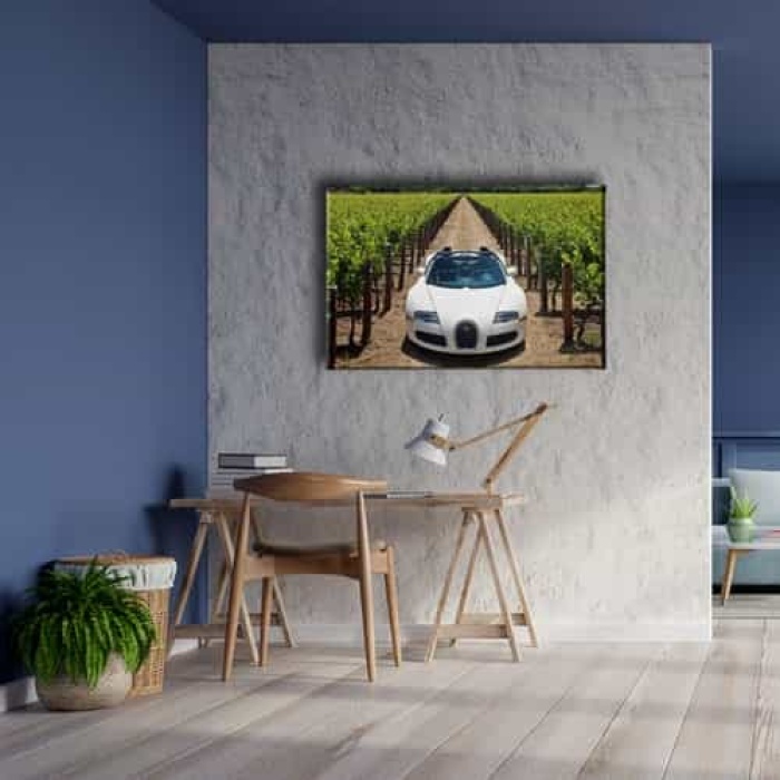 Klasik Mavi Araba Canvas Tablo