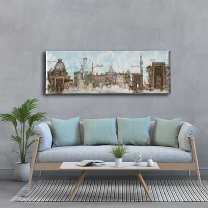 Konya  Tarihi Yerler Panoramik Kanvas Tablo