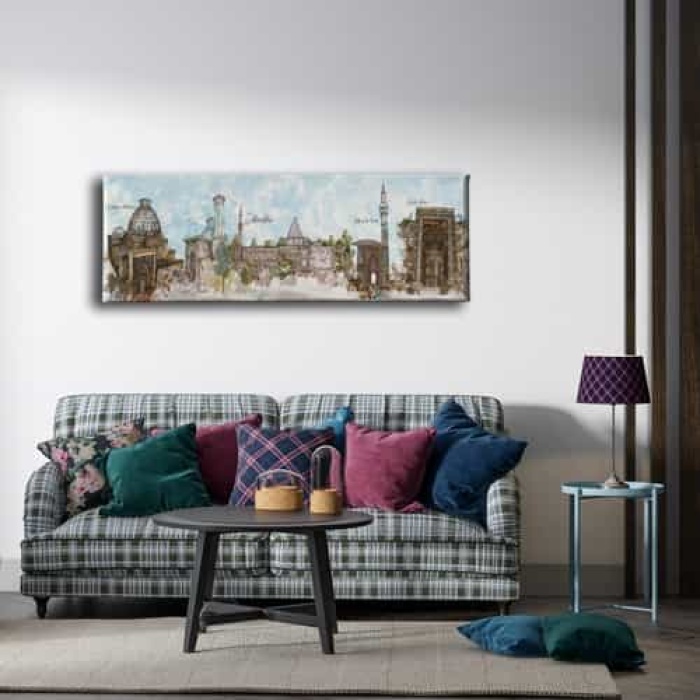 Konya  Tarihi Yerler Panoramik Kanvas Tablo